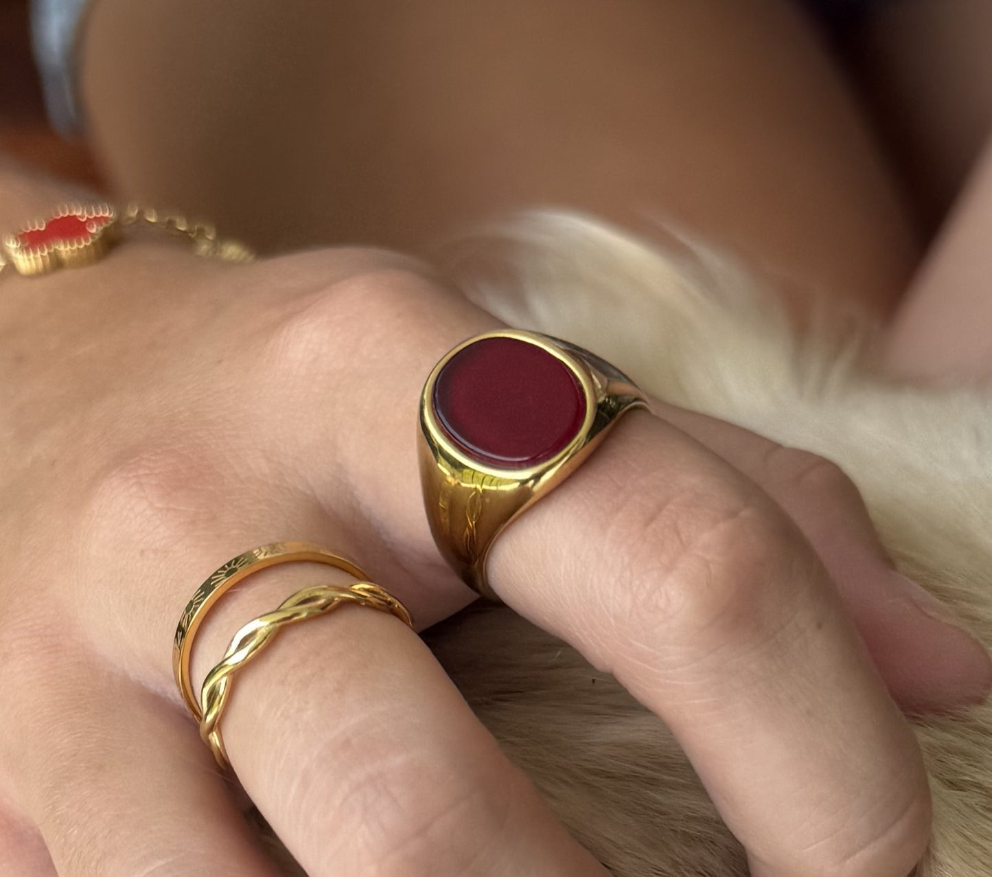 Acai Red Signet Ring