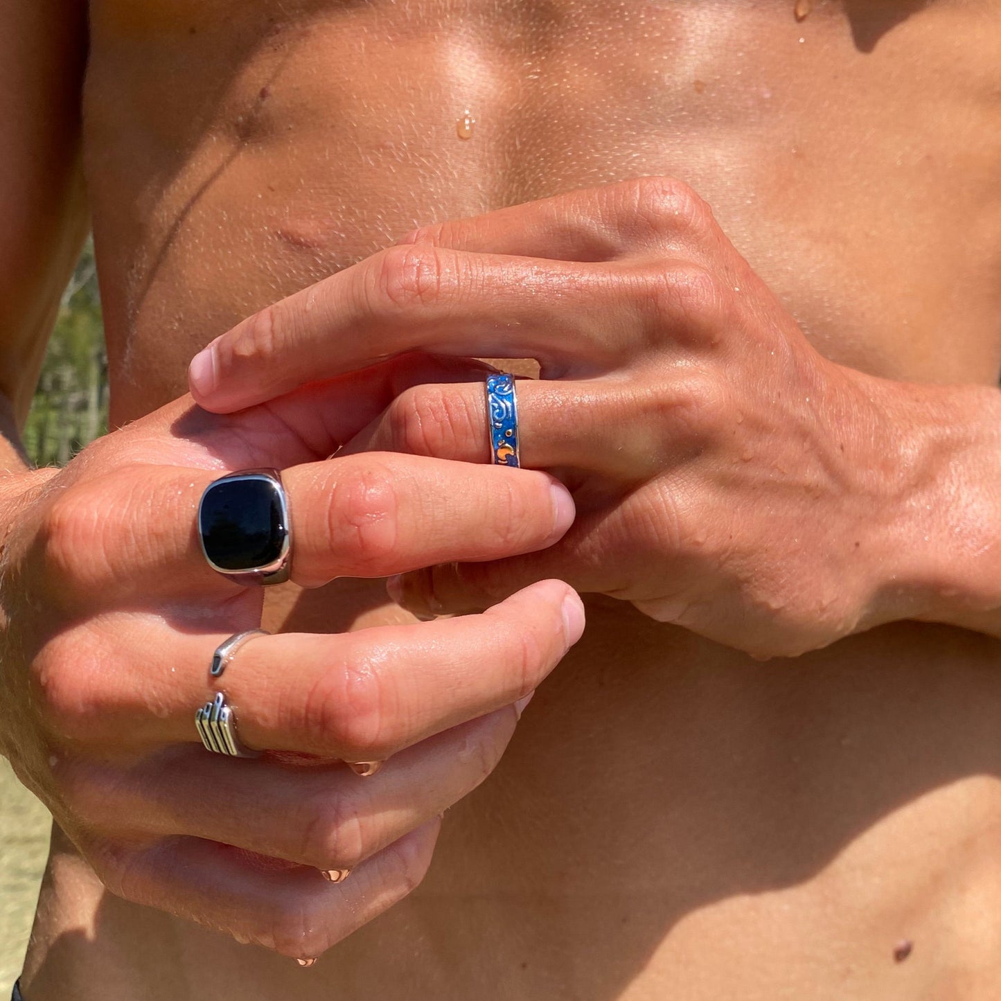 Starry Night – Van Gogh Inspired Stainless Steel Ring