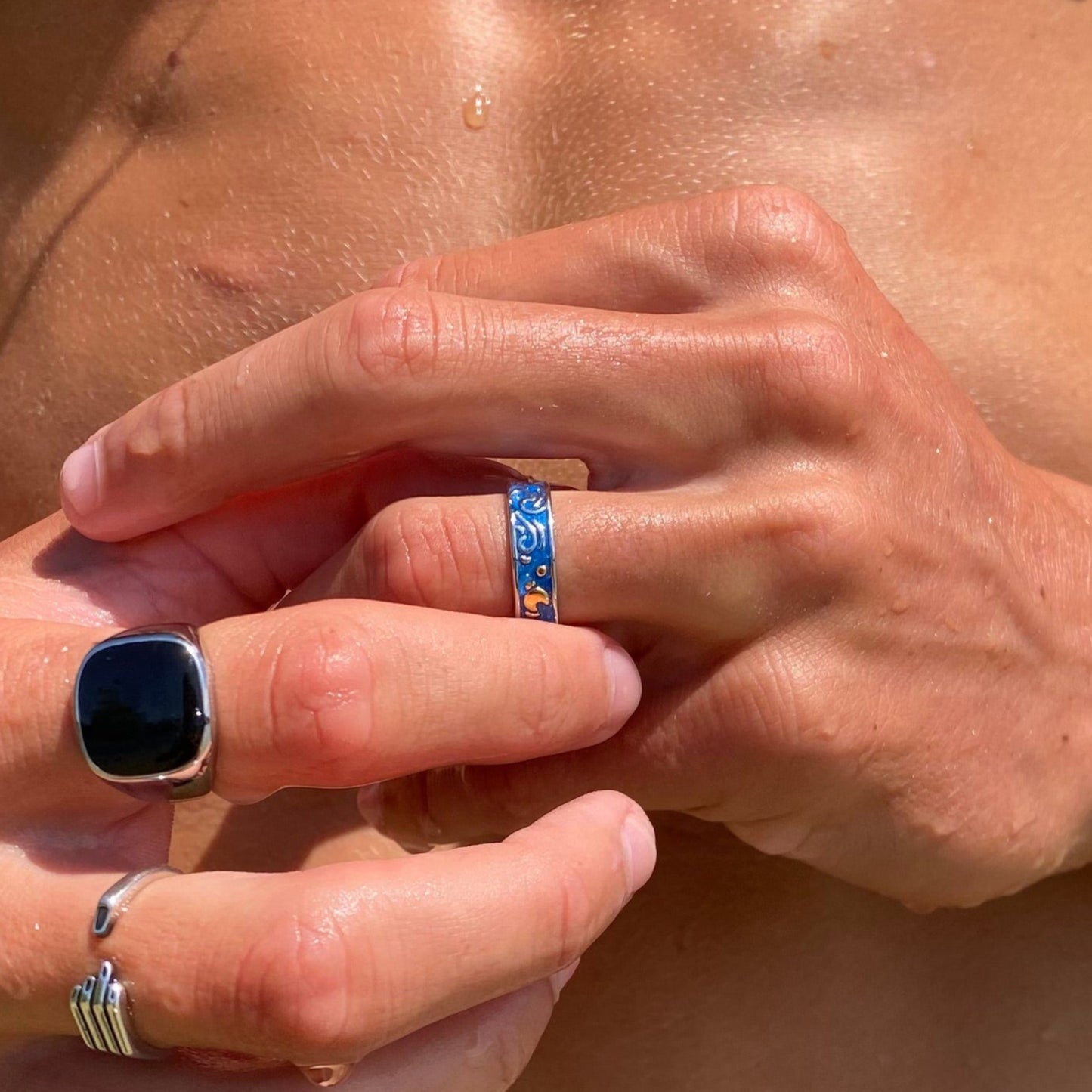 Starry Night – Van Gogh Inspired Stainless Steel Ring