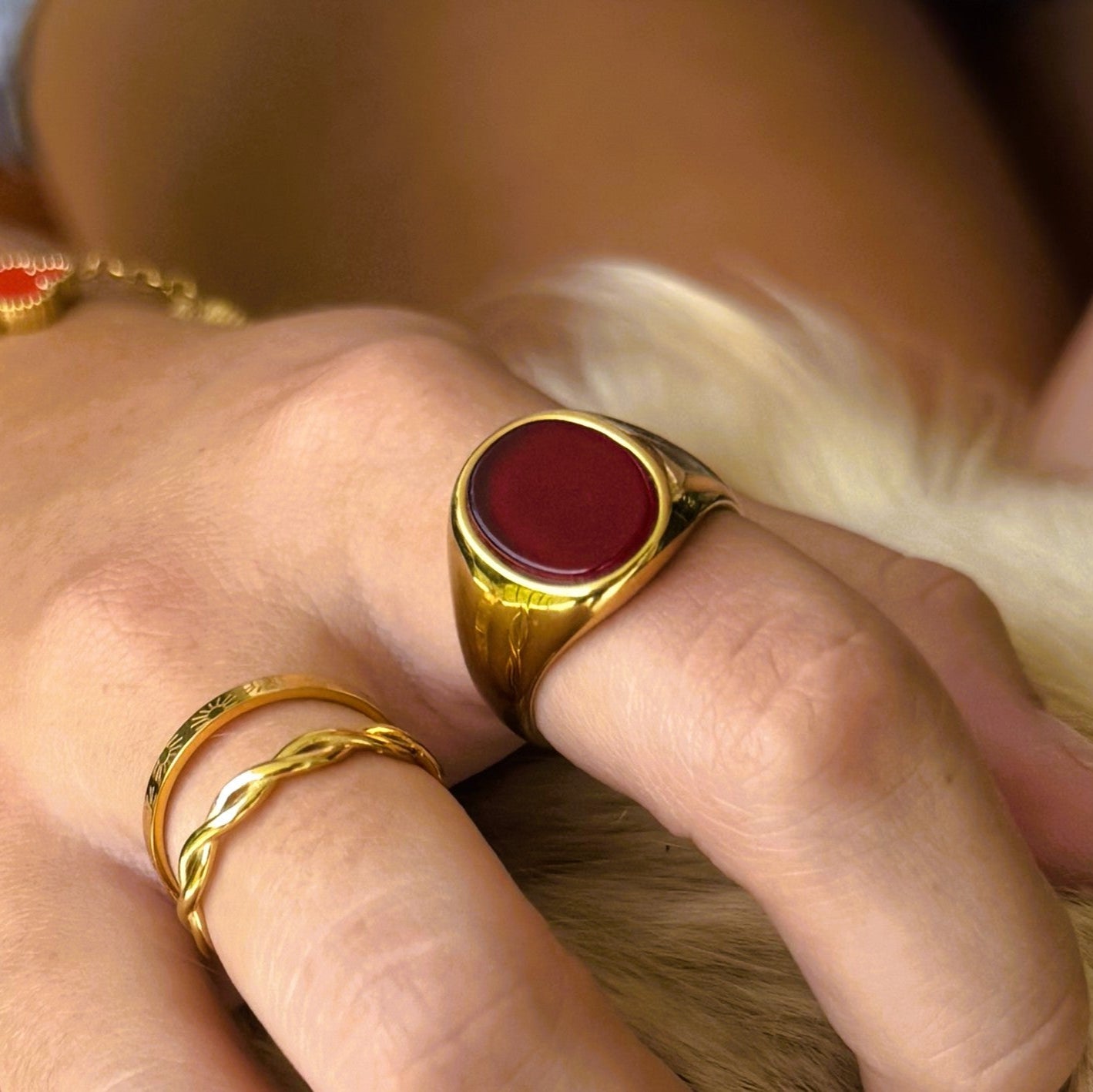 Acai Red Signet Ring