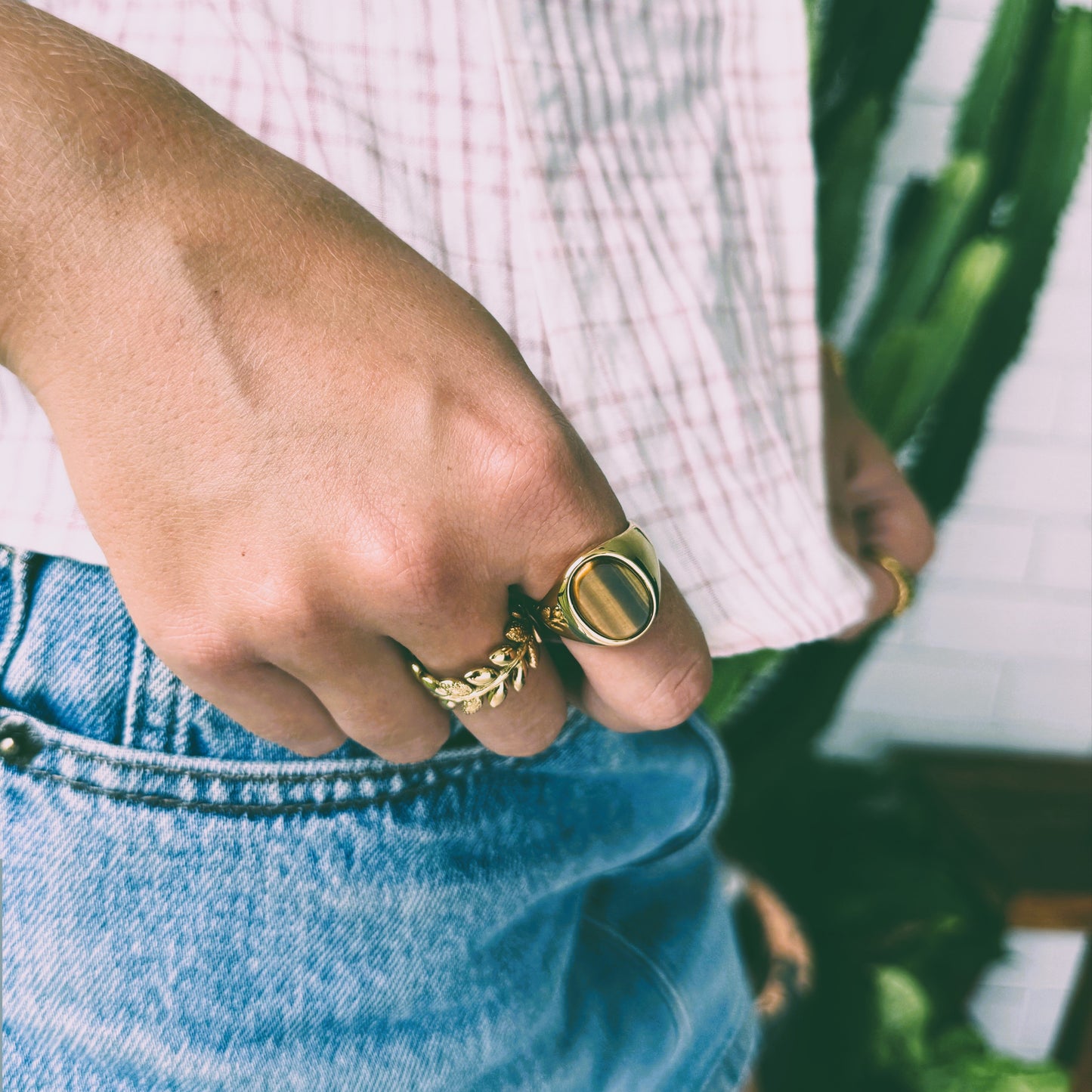 Tigers Eye Signet Ring
