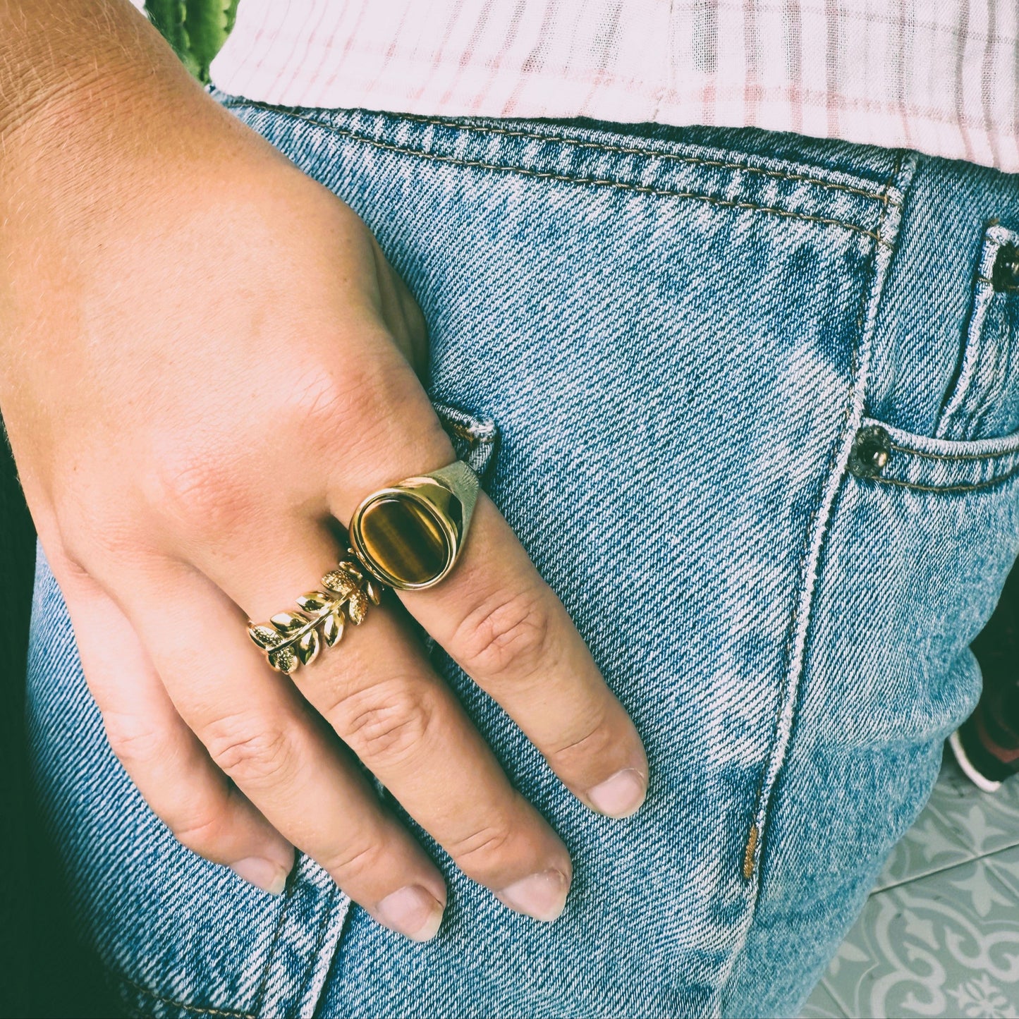 Tigers Eye Signet Ring