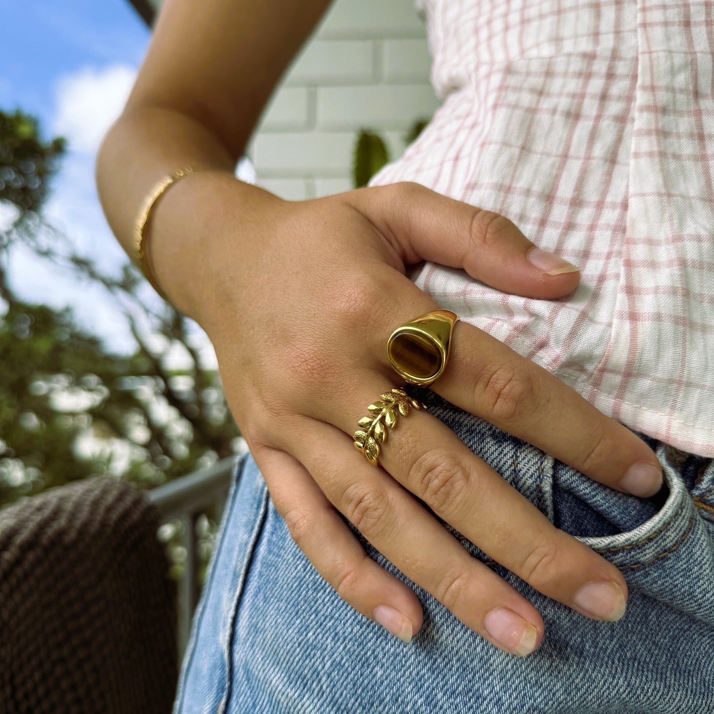 Tigers Eye Signet Ring