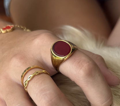 Acai Red Signet Ring