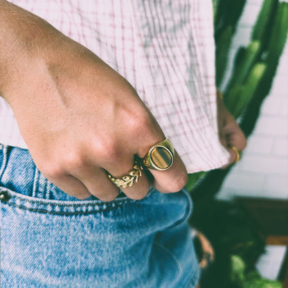 Tigers Eye Signet Ring
