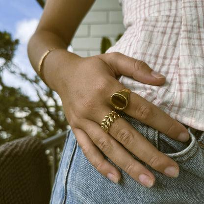Tigers Eye Signet Ring